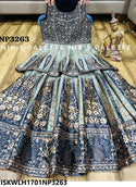 Digital Printed Taffeta Silk Peplum Kurti With Lehenga And Organza Dupatta-ISKWLH1701NP3263