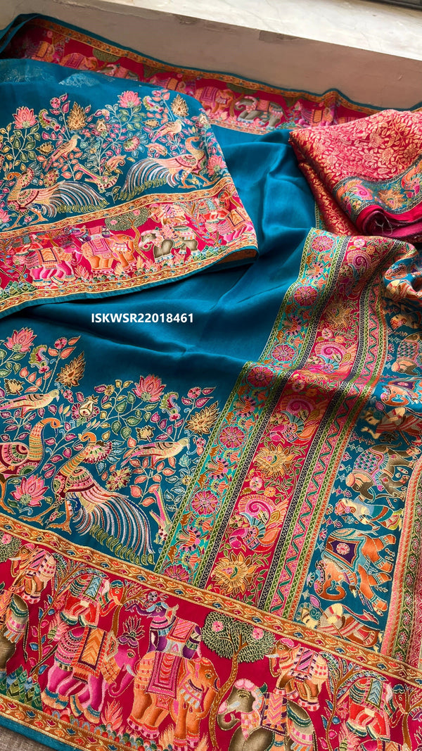 Banarasi Weaved Munga Tussar Silk Saree With Blouse-ISKWSR22018461