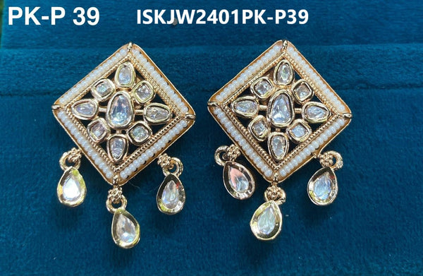 Kundan Earrings-ISKJW2501PK-P-39