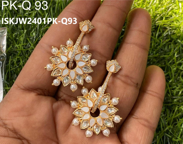 Kundan Earrings-ISKJW2401PK-Q-93