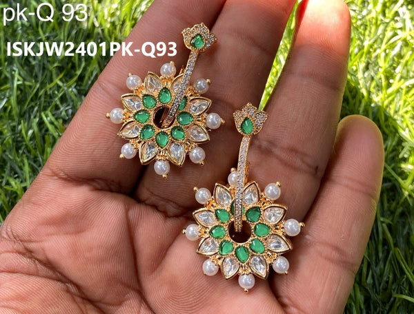 Kundan Earrings-ISKJW2401PK-Q-93