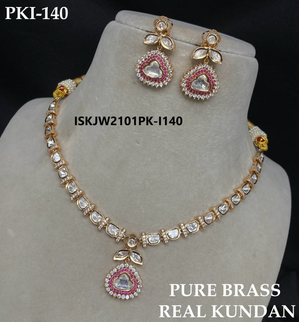 Kundan Jewelry Set-ISKJW2101PK-I140