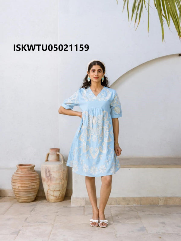 Embroidered Cotton Tunic-ISKWTU05021159