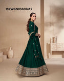 Embroidered Silk Gown With Dupatta-ISKWGN05028415