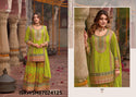 Embroidered Chinon Kurti With Digital Printed Sharara And Dupatta-ISKWSH07024125