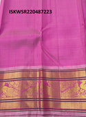 Kanchipuram Handloom Silk Saree With Contrast Blouse-ISKWSR220487223