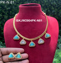 Pure Copper Kundan Jewelry Set-ISKJW2904PK-N81