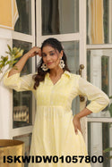 Sequined Malmal Cotton Co-Ord Set-ISKWIDW01057800