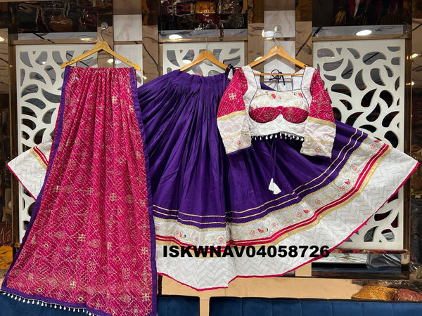 Printed Silk Lehenga With Blouse And Dupatta-ISKWNAV04058726