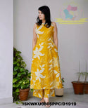 Kalamkari Printed Cotton A-Line Kurti With Palazzo-ISKWKU0805PPC/D1919