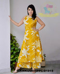 Kalamkari Printed Cotton A-Line Kurti With Palazzo-ISKWKU0805PPC/D1919