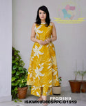 Kalamkari Printed Cotton A-Line Kurti With Palazzo-ISKWKU0805PPC/D1919