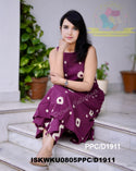 Ikkat Printed Cotton A-Line Kurti With Pant-ISKWKU0805PPC/D1911
