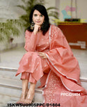 Embroidered Cotton Silk Kurti With Pant And Dupatta-ISKWSU0905PPC/D1804