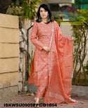 Embroidered Cotton Silk Kurti With Pant And Dupatta-ISKWSU0905PPC/D1804