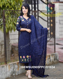 Embroidered Cotton Kurti With Pant And Malmal Cotton Dupatta-ISKWSU0905PPC/D1834