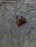Embroidered Shimmer Silk Saree With Blouse-ISKWSR110571209
