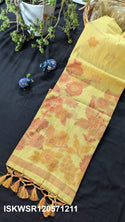 Chanderi Weaved Silk Saree With Contrast Blouse-ISKWSR120571211