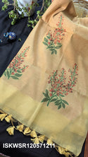 Chanderi Weaved Silk Saree With Contrast Blouse-ISKWSR120571211