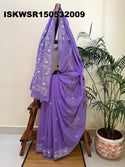 Embroidered Cotton Saree With Blouse-ISKWSR150532009