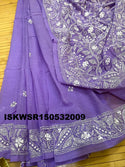 Embroidered Cotton Saree With Blouse-ISKWSR150532009