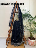 Embroidered Cotton Saree With Blouse-ISKWSR150532009