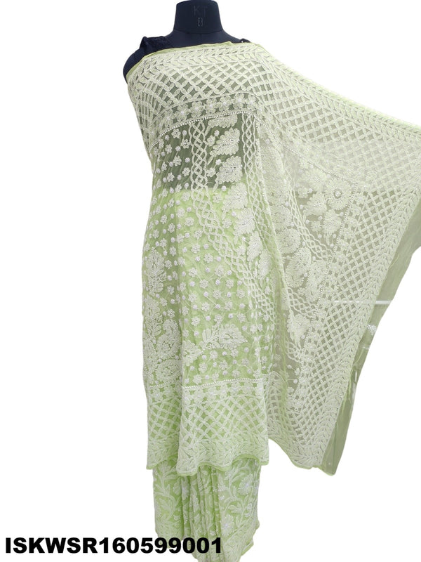 Chikankari Georgette Saree With Blouse-ISKWSR160599001