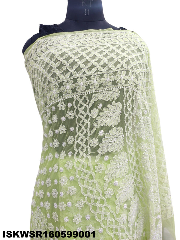 Chikankari Georgette Saree With Blouse-ISKWSR160599001