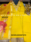 Embroidered Maslin Silk Kurti With Pant And Digital Printed Organza Silk Dupatta-ISKWSU2005NP3578