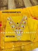 Embroidered Maslin Silk Kurti With Pant And Digital Printed Organza Silk Dupatta-ISKWSU2005NP3578