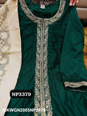 Embroidered Silk Front Slit Gown With Reshma Banarasi Weaved Dupatta-ISKWGN2005NP3379