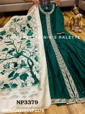 Embroidered Silk Front Slit Gown With Reshma Banarasi Weaved Dupatta-ISKWGN2005NP3379