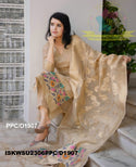 Banarasi Chanderi Silk Kurti With Silk Pant And Banarasi Dupatta-ISKWSU2306PPC/D1907
