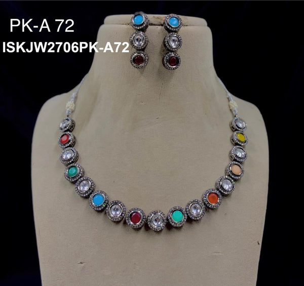 Kundan Jewelry Set-ISKJW2706PK-A72