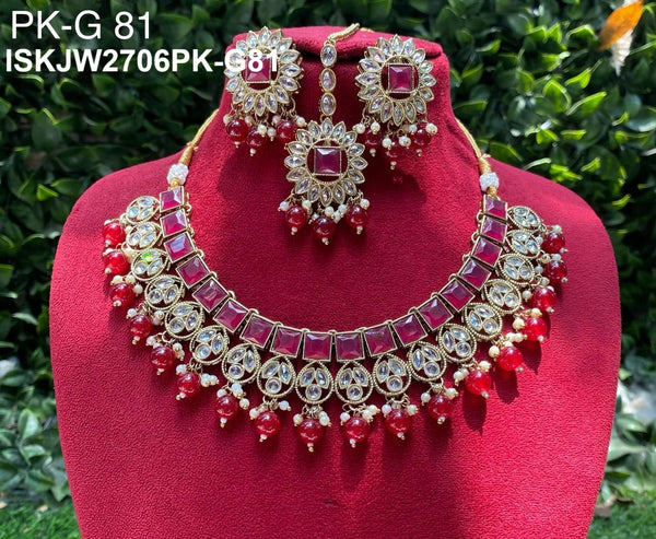 Kundan Jewelry Set-ISKJW2706PK-G81