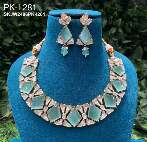 Kundan Jewelry Set-ISKJW2406PK-I281