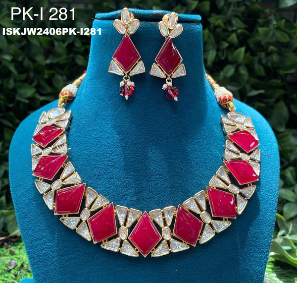 Kundan Jewelry Set-ISKJW2406PK-I281