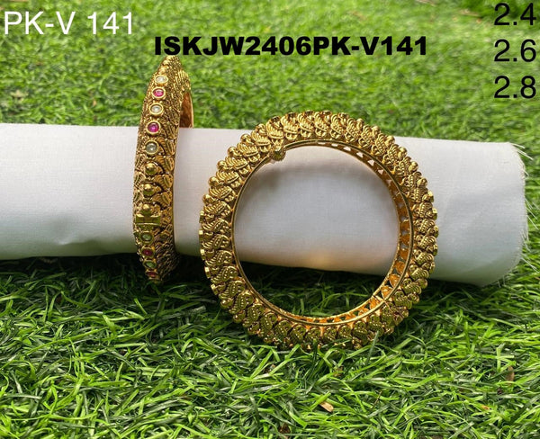 Pure Copper Kundan Bangles-ISKJW2406PK-V141