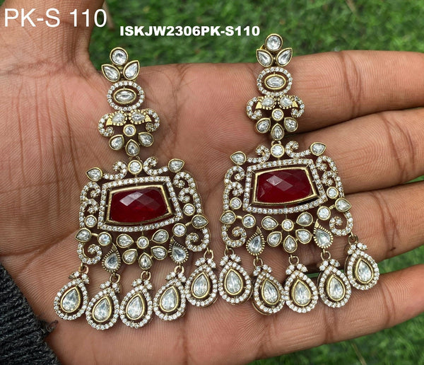 Kundan Earrings-ISKJW2306PK-S110