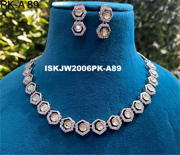 Kundan Necklace Set-ISKJW2006PK-A89