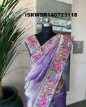Embroidered Banarasi Handloom Tissue Saree With Blouse-ISKWSR140723118