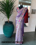 Embroidered Banarasi Handloom Tissue Saree With Blouse-ISKWSR140723118