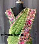 Embroidered Banarasi Handloom Tissue Saree With Blouse-ISKWSR140723118