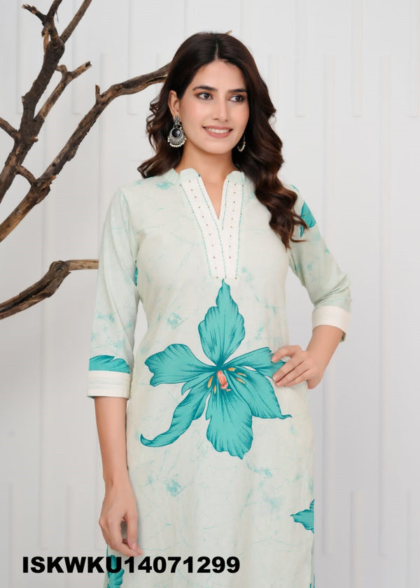 Printed Cotton Kurti With Pant-ISKWKU14071299