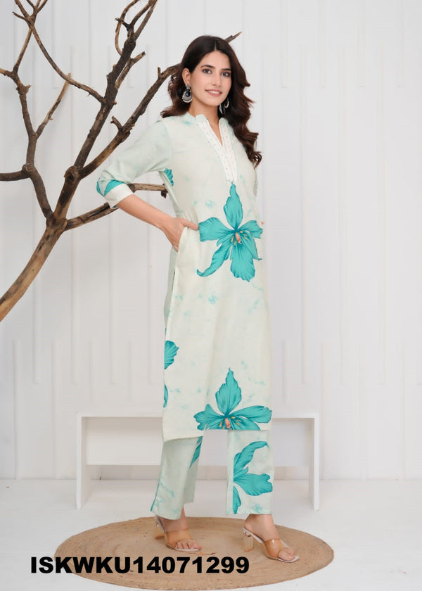 Printed Cotton Kurti With Pant-ISKWKU14071299