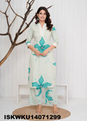 Printed Cotton Kurti With Pant-ISKWKU14071299
