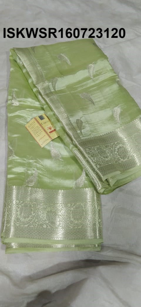 Zari Weaved Silk Saree With Blouse-ISKWSR160723120