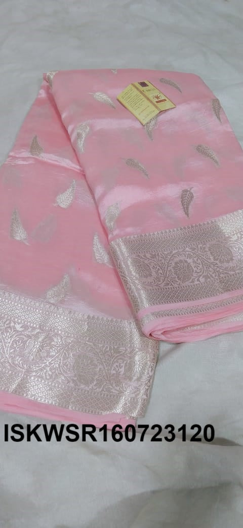 Zari Weaved Silk Saree With Blouse-ISKWSR160723120