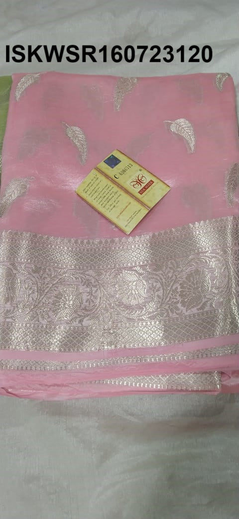 Zari Weaved Silk Saree With Blouse-ISKWSR160723120