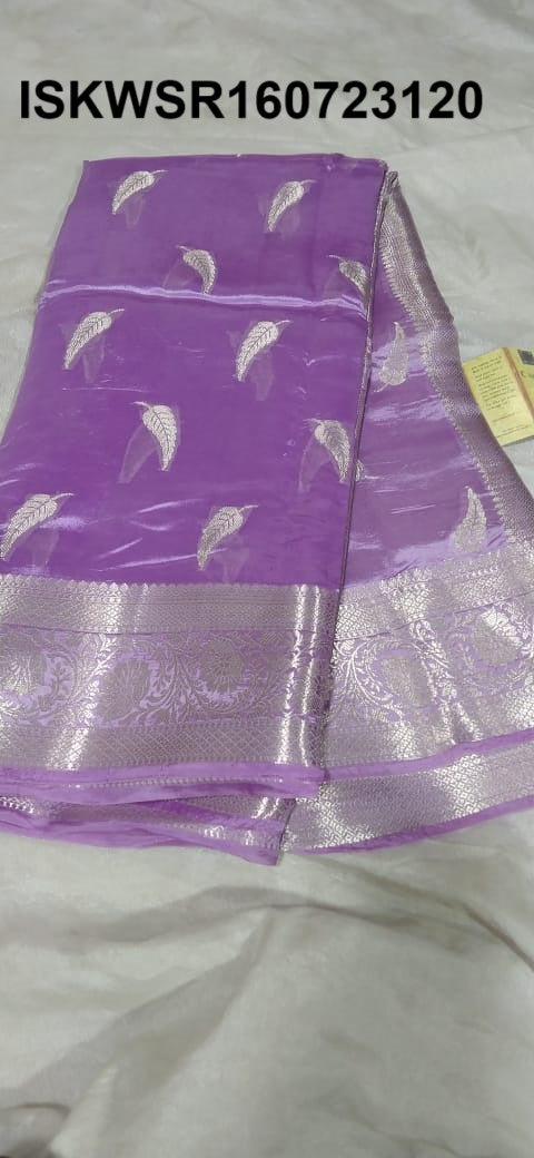 Zari Weaved Silk Saree With Blouse-ISKWSR160723120